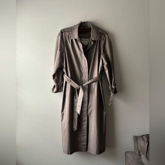 British Mist tan cream color‎ long trench coat size 12 - Picture 2 of 12